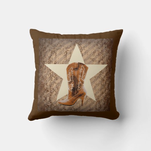 素朴テキサス州スターウエスタンカントリー女性のカーボーイブーツ クッション (裏面)