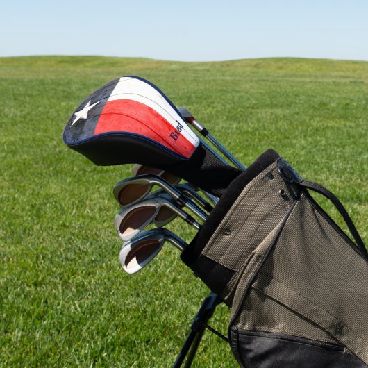 素朴テキサス州パーソナライズされた国旗 ゴルフヘッドカバー (インサイチュ)