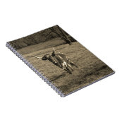 素朴テキサス州ロングホーン牛の牧場の牛 ノートブック (右側)