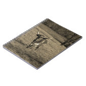 素朴テキサス州ロングホーン牛の牧場の牛 ノートブック (左側)