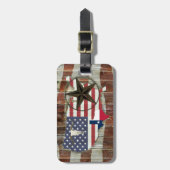 素朴テキサス州ローンスターテキサス州ロングホーン ラゲッジタグ (正面縦)