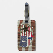 素朴テキサス州ローンスターテキサス州ロングホーン ラゲッジタグ (裏面縦)