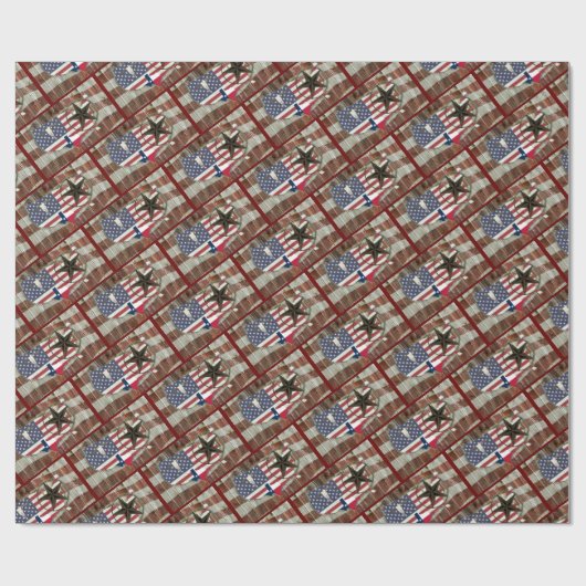 素朴テキサス州ローンスターテキサス州ロングホーン ラッピングペーパー (フラット)