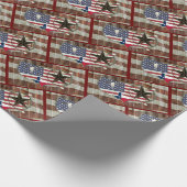 素朴テキサス州ローンスターテキサス州ロングホーン ラッピングペーパー (角)