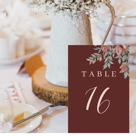 素朴テラコタフローラ結婚ズ テーブルナンバー
