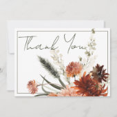 素朴テラコッタさび結婚の花 サンキューカード (正面)