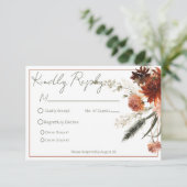 素朴テラコッタさび結婚の花 出欠カード (スタンド正面)