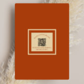 素朴テラコッタとクリームフローラQRコー結婚ド 招待状