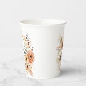 素朴テラコッタクリームウォーターフローラ結婚ズ 紙コップ (左)