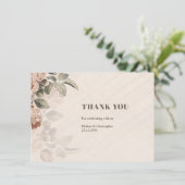 素朴テラコッタフローラセージグリーンリー結婚ズ サンキューカード (スタンド正面)