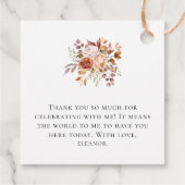 素朴テラコッタフローラ名ベビーシャワー感謝してい フェイバータグ (裏面)