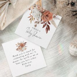 素朴テラコッタフローラ名ベビーシャワー感謝してい フェイバータグ