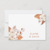 素朴テラコッタボホパンパスジオメト結婚リカル 出欠カード (裏面)