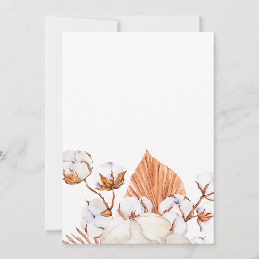 素朴テラコッタボホパンパスジオメト結婚リカル 招待状 (裏面)