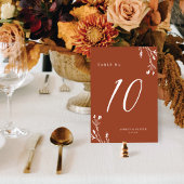 素朴テラコッタワイルドフラワーズボホ結婚の テーブルナンバー