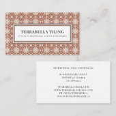 素朴テラコッタ幾何タイルのタイリングB 名刺 (正面/裏面)