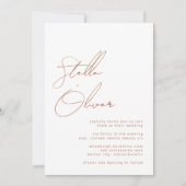 素朴テラコッタ書道詳細結婚ズ 招待状 (正面)