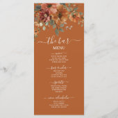 素朴テラコッタ焼きオレンジ色のフローラのメ結婚ニュー プログラム (裏面)