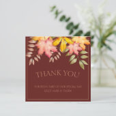 素朴テラコッタ秋紅葉結婚ズ サンキューカード (スタンド正面)