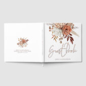 素朴テラコッタ秋花模様結婚ズ ゲストブック (全面)