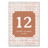 素朴テラコッタ結婚のテーブルカード テーブルナンバー (正面)