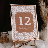 素朴テラコッタ結婚のテーブルカード テーブルナンバー