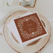 素朴テラコッタ結婚の花 スタンダードカクテルナプキン