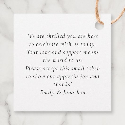 素朴テラコッタ花模様ラヴ感謝してい結婚ズ フェイバータグ (裏面)