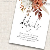 素朴テラコッタ花模様QRコード結婚の詳細 エンクロージャーカード