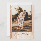 素朴テラコッタ金ゴールド水彩写真結婚の 招待状 (裏面)