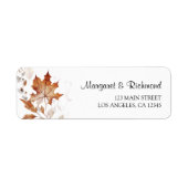 素朴テラコッタ離れ秋の結婚式アドレス ラベル (正面)