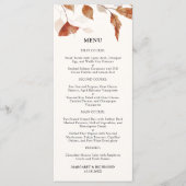 素朴テラコッタ離れ秋の結婚式メニュー メニュー (正面)