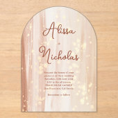 素朴テラコッタ&金ゴールドウォーター結婚カラー アクリル招待状 (正面)