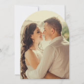 素朴テラスペインのコッタ写真結婚アーチ 招待状 (裏面)