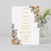 素朴テラ実在コッタ金ゴールド結婚のフォイル 箔招待状 (立ち正面)