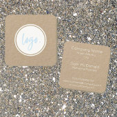 素朴テンプレートミニマルデザインロゴホワイト スクエア名刺