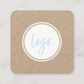 素朴テンプレートミニマルデザインロゴホワイト スクエア名刺 (正面)