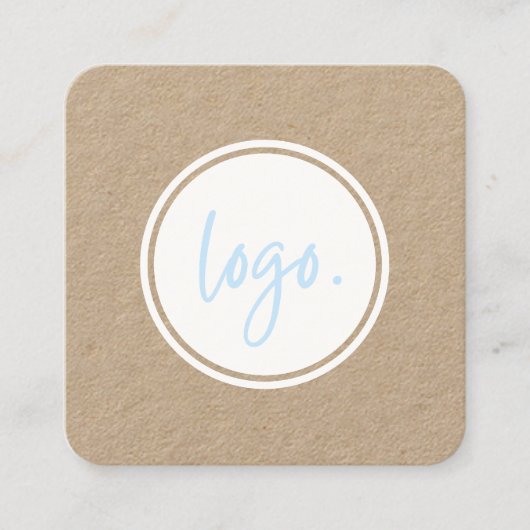 素朴テンプレートミニマルデザインロゴホワイト スクエア名刺 (正面)