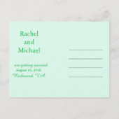 素朴テーマグリーン日付の保存 案内ポストカード (裏面)