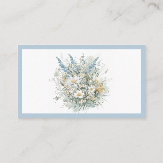 素朴デイジーとブルーフローラシャワーレシピリクエスト エンクロージャーカード (裏面)