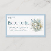 素朴デイジーとブルーフローラシャワーレシピリクエスト エンクロージャーカード (正面)