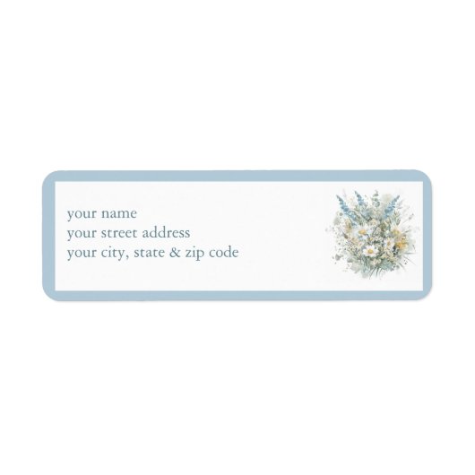 素朴デイジーとブルーフローラシャワーレシピリクエスト ラベル (正面)