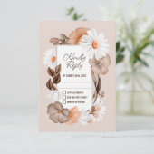 素朴デイジーウェディングRSVP 出欠カード (スタンド正面)