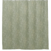 素朴デイジーオンSage Green, Botanical Luxury シャワーカーテン (正面)