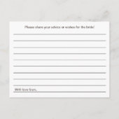 素朴デイジーブライダルシャワーアドバイスカード アドバイスカード (裏面)