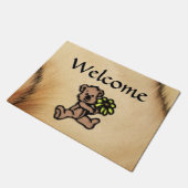 素朴デイジーベアデザイン ドアマット (アングル)