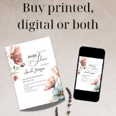 素朴デイジーワイルドフラワーフローラブライダルシャワー 招待状