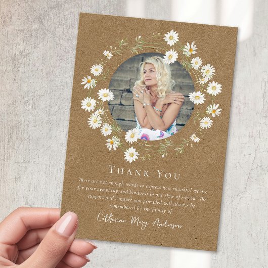 素朴デイジー写真悔やみや弔慰葬儀記念館 サンキューカード