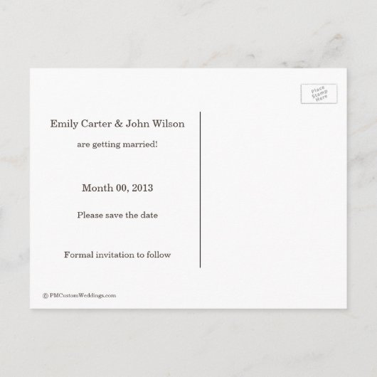 素朴デイジー日付はがきを保存 案内ポストカード (裏面)