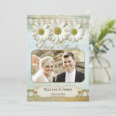 素朴デイジー結婚の写真サンキューカード サンキューカード (スタンド正面)